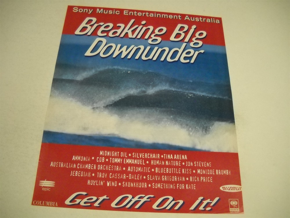 TINA ARENA Skunkh SILVERCHAIR Midnight Oil BLUEBOTTLE KISS 1996 Promo Display Ad