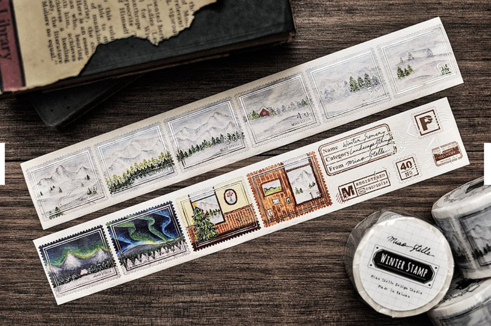 MiaoStelle Winter Stamp Foiled Washi Tape SAMPLE LOOP