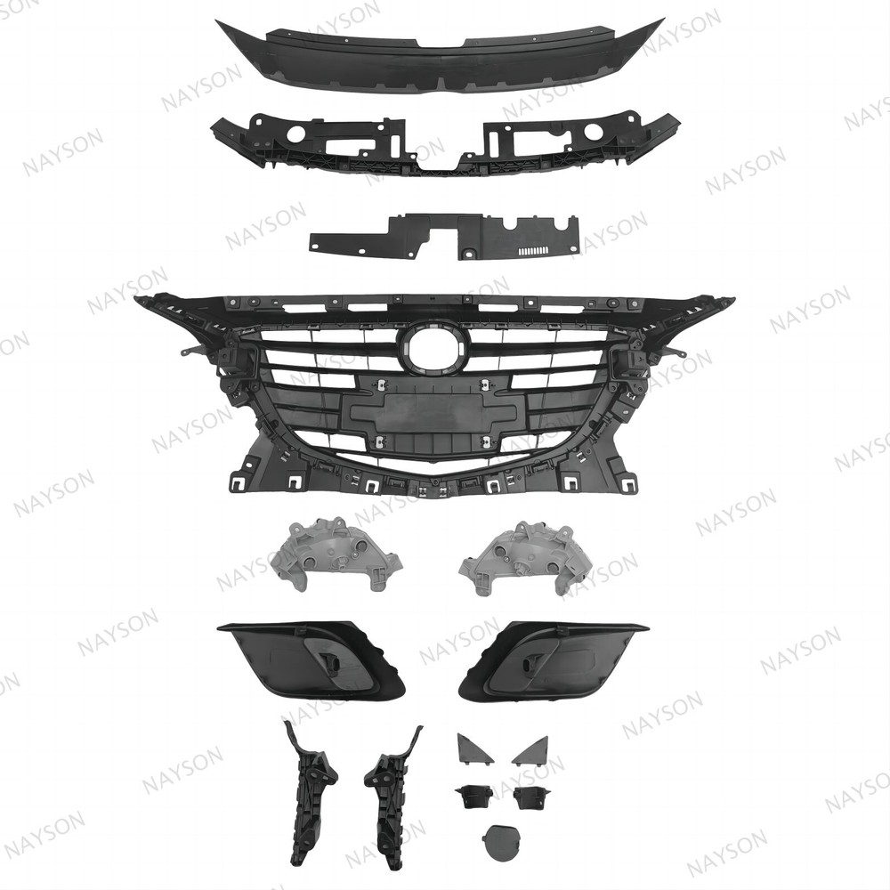 For Mazda 3 2014-2016 Chrome Grille/Brackets/Bumper Covers/Daytime Running Light