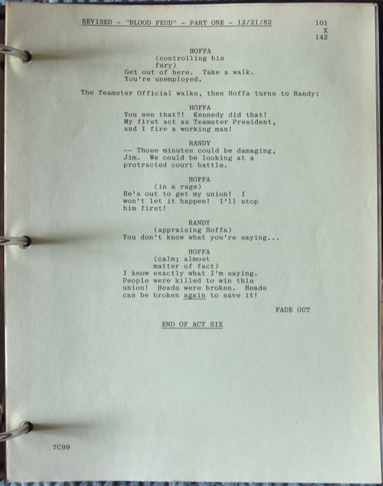 1982 Blood Feud Original Revised Final Draft Script + Shooting Schedule & More