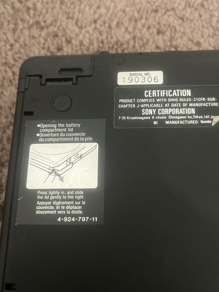 Sony Compact Disc Player D-4 Untested