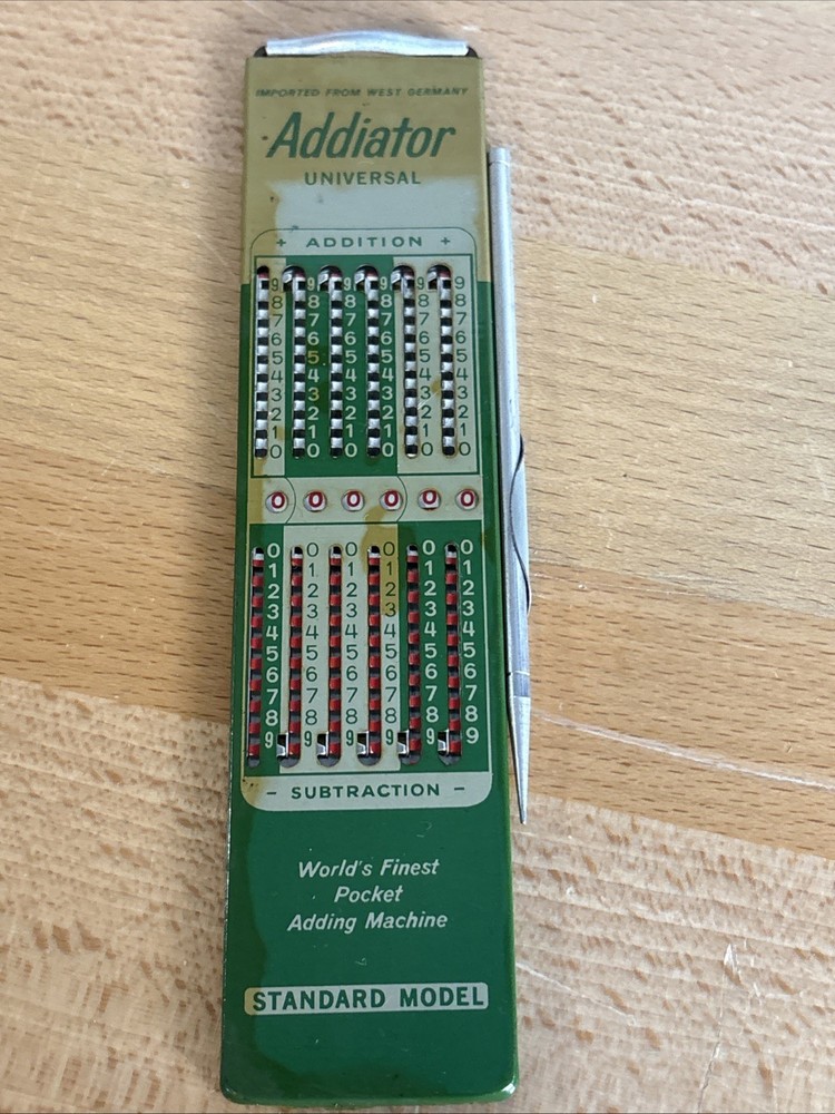Vintage Addiator Universal Adding Machine ~ Addition & Subtraction Works Great