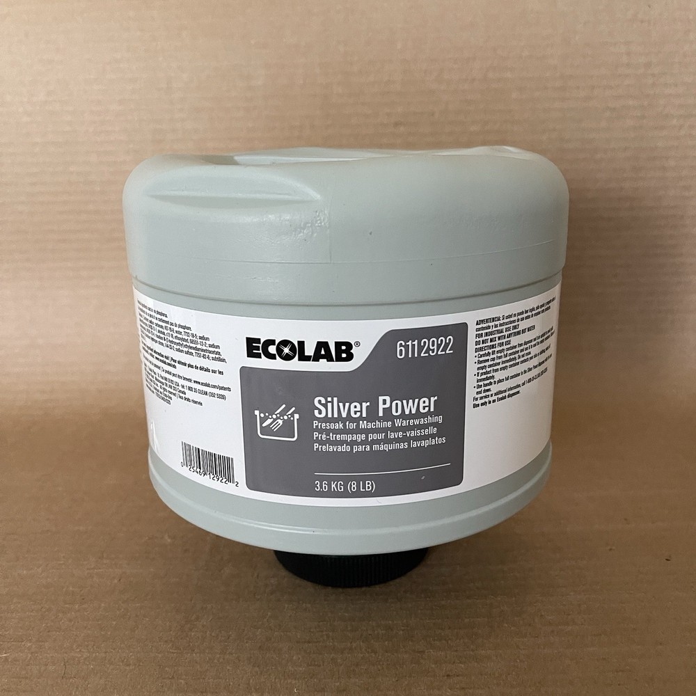 Ecolab Silver Power Solid Flatware Silverware Presoak 8 Lbs #6112922 (11/28)