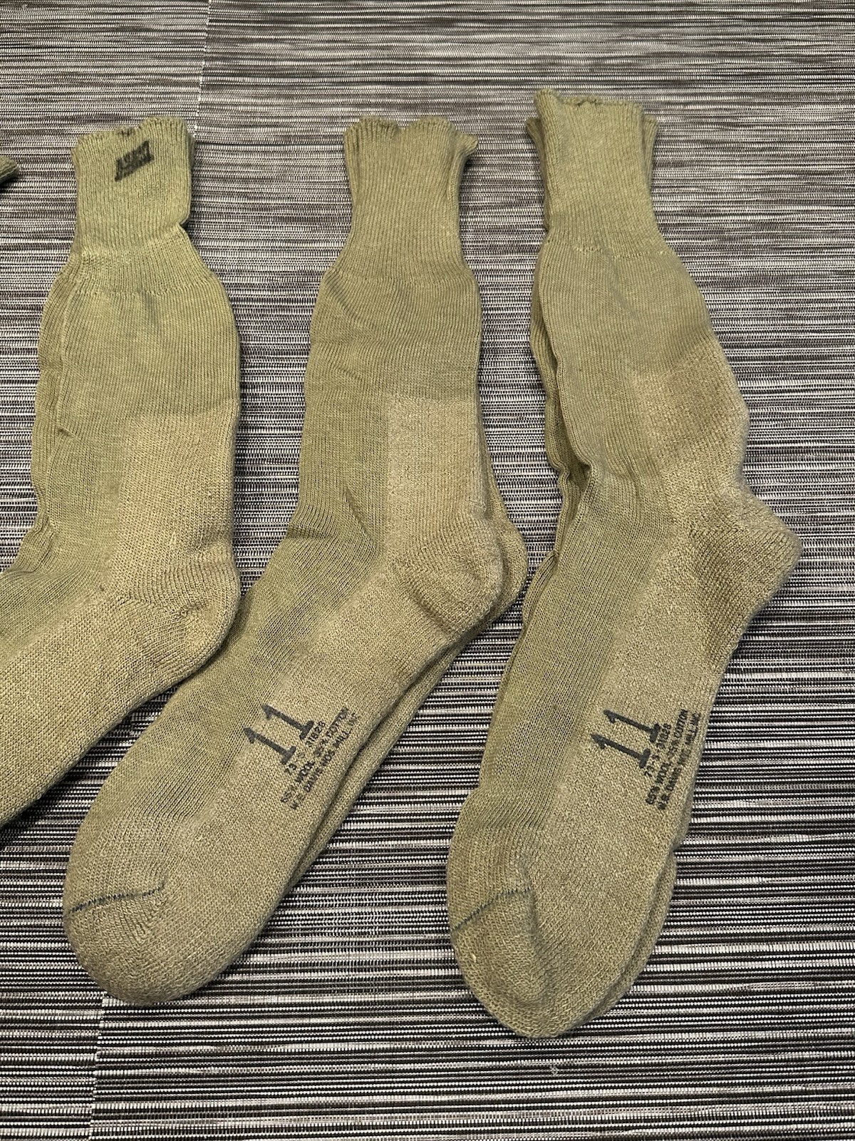 4 Pairs Military Issue Army Boot Socks Korean War Era Wool Cotton Size 11