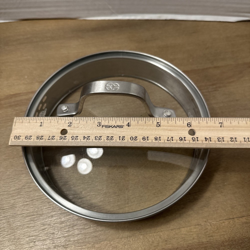 Calphalon Replacement Lid Strainer Glass Stainless High Handle 6.25” Inside