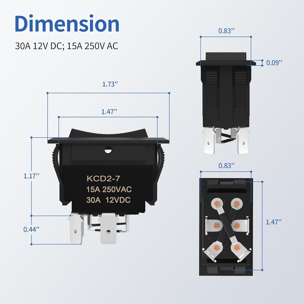 UP Down Momentary Reverse Polarity Switch 12V 30A DPDT Polarity Reversing Switch