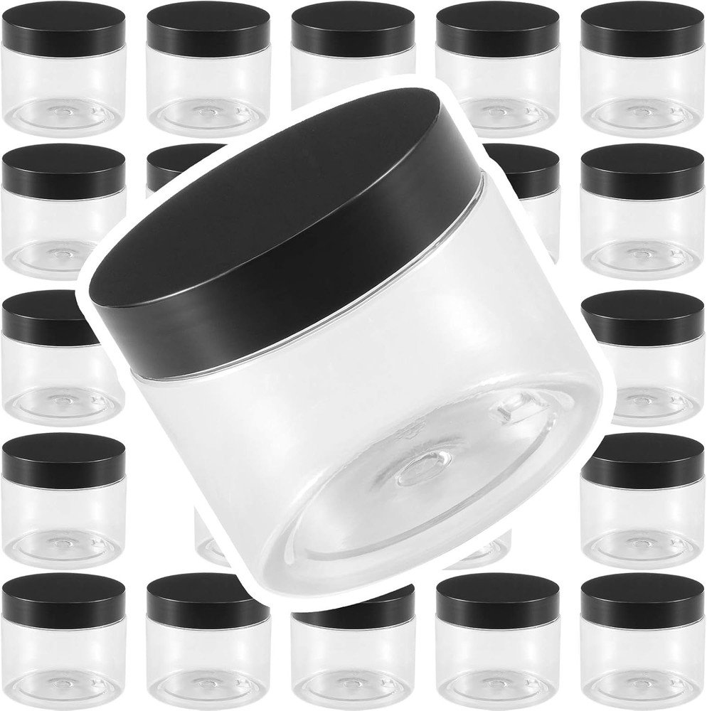 ‎ 24 PCS 6 OZ Plastic Jars with Lids, Clear Slime Containers, round Plastic Stor