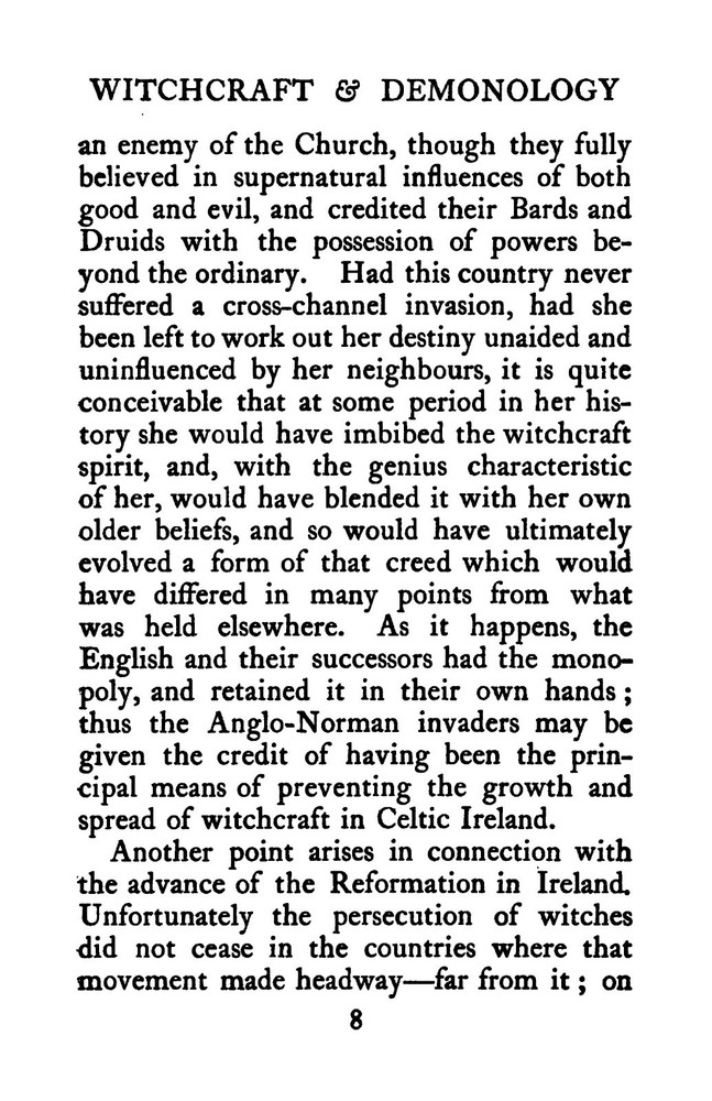 1913 Irish Witchcraft And Demonology 260 Pages