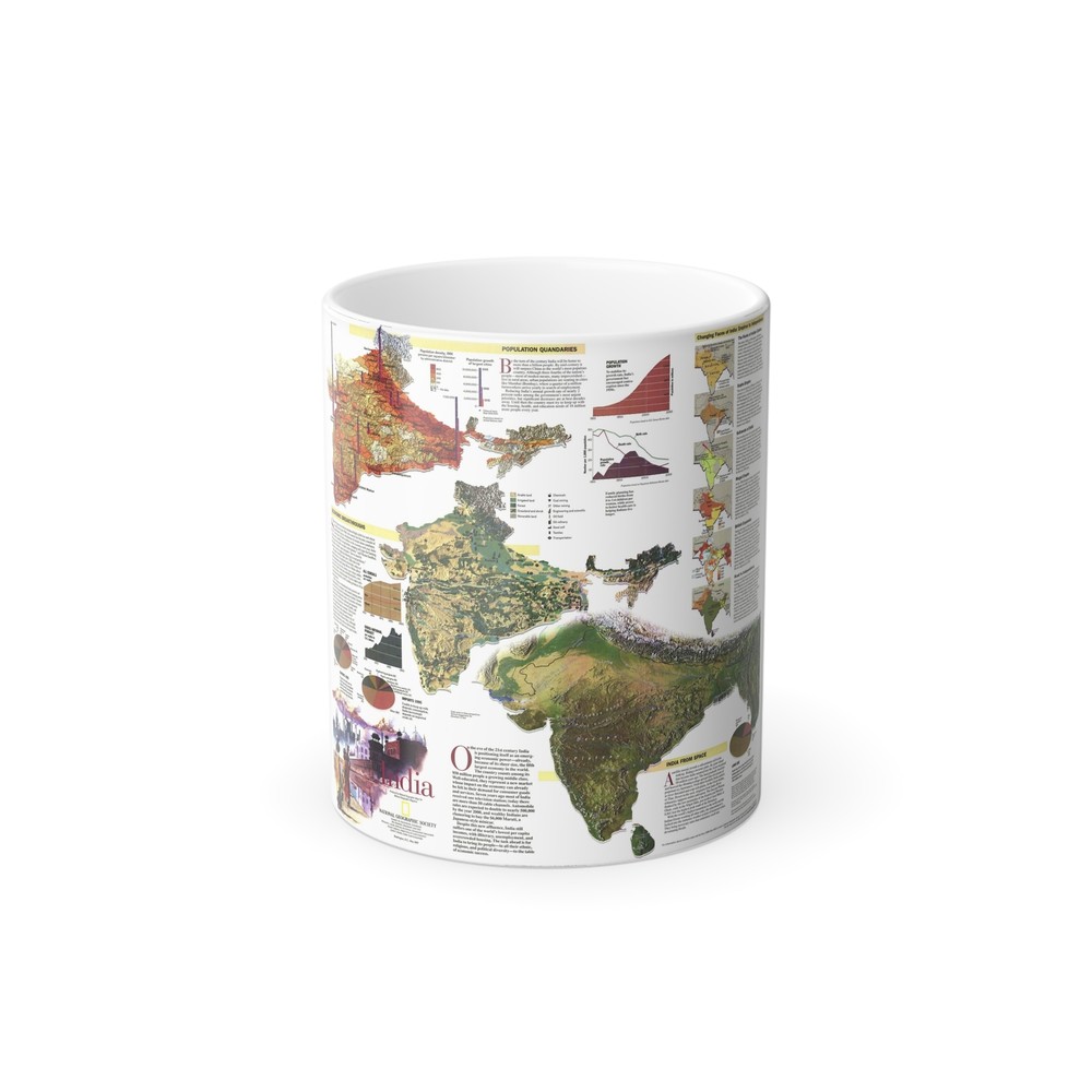 India (1997) (Map) Color Changing Mug 11oz