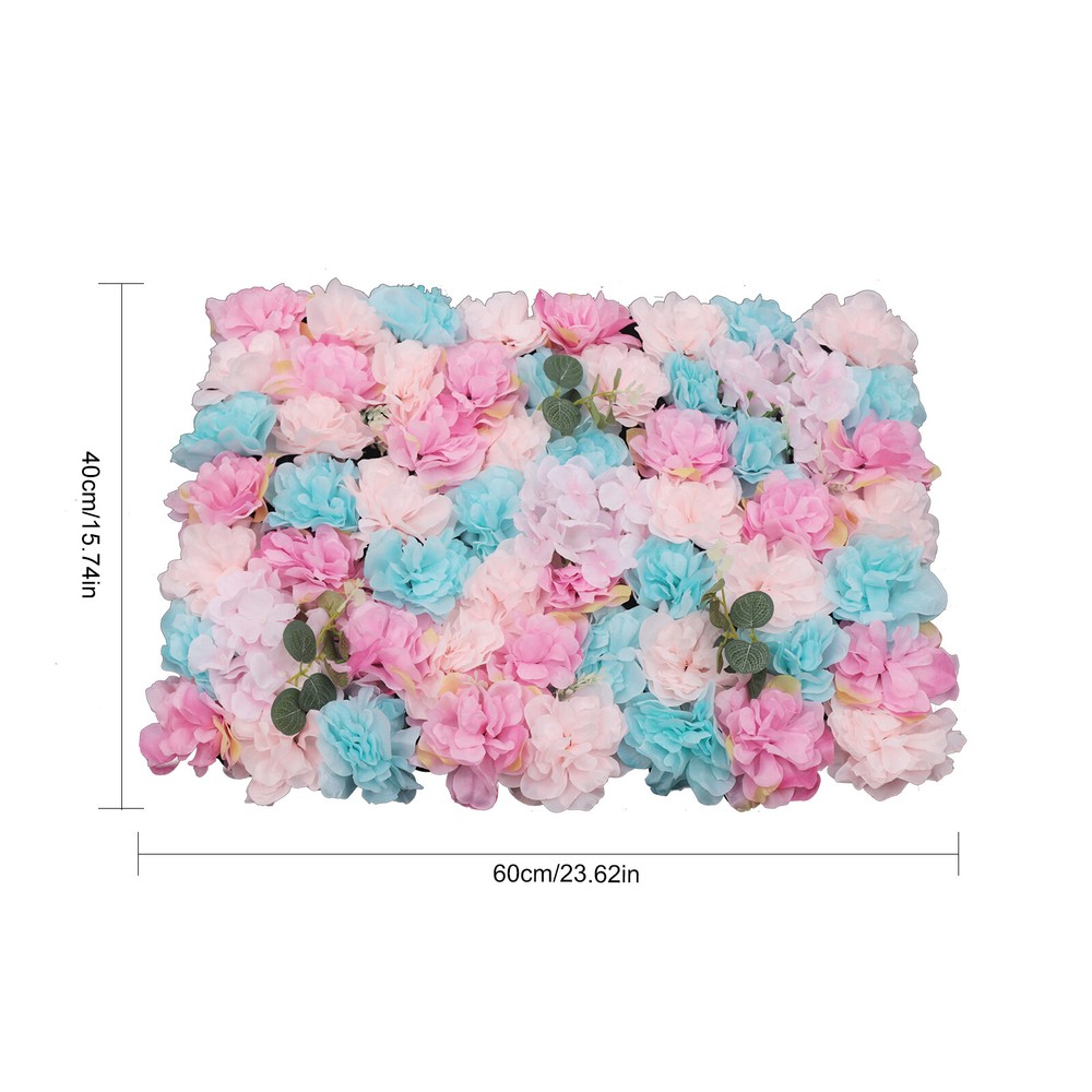 12pcs Artificial Flower Wall Rose Floral Panel Backdrop Decor for Party Wedding