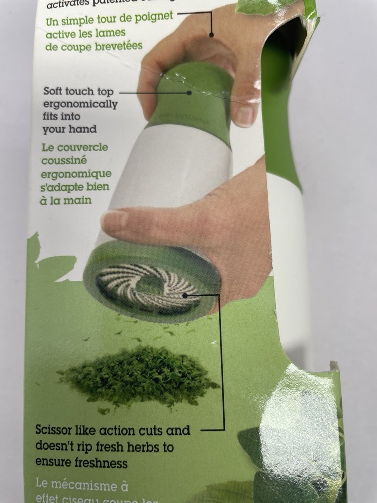 ORIGINAL MICROPLANE CUTS FRESH HERBS MILL TWIST WRIST SOFT TOUCH ERGONOMICALLY