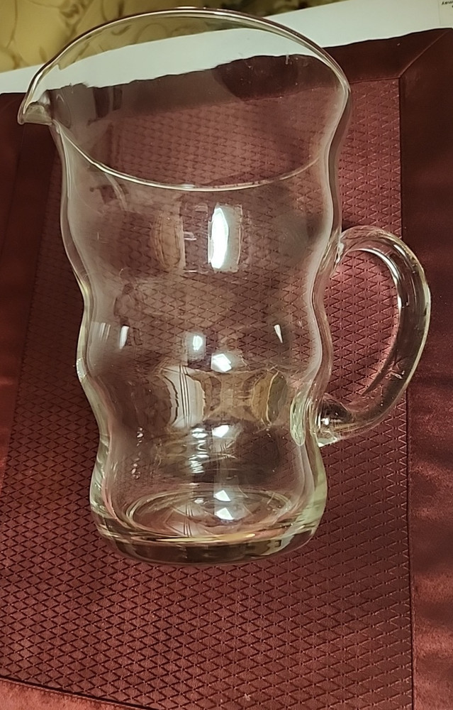 Clear Modern Art Glass Beverage Pitcher