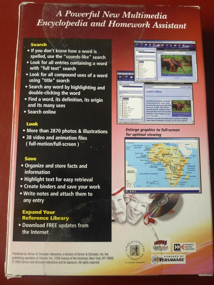 Software PC Simon & Schuster Children's Encyclopedia 2003 and Beyond NEW Box