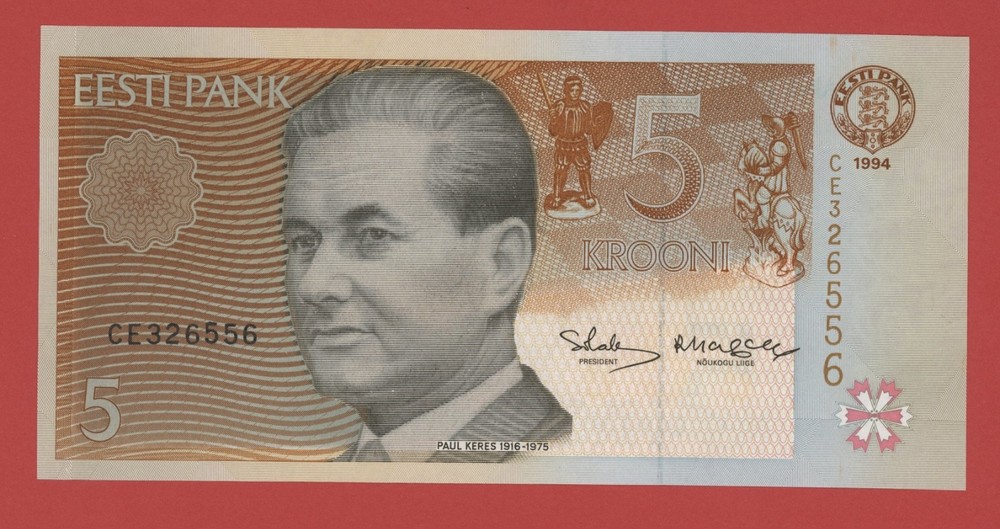 ESTONIA  5  KROONI  1994  PICK # 76a  UNC.