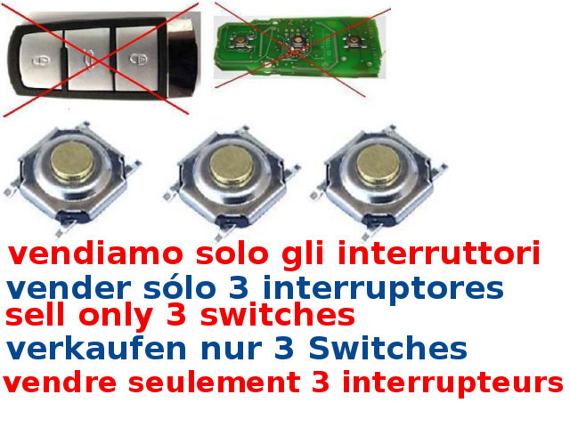 3 x Volkswagen Passat Smart Card Remote Control Switch Replacement Switch Buttons