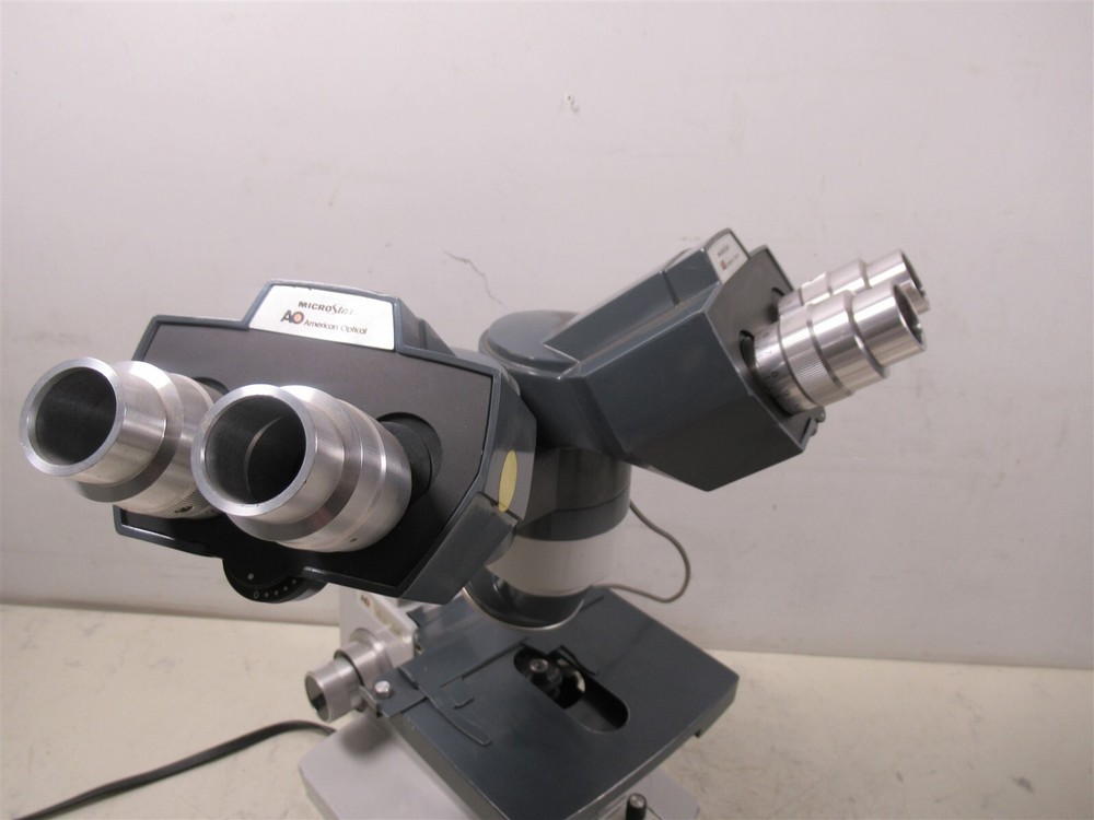 AO American Optical One-Ten Microstar Dual Head Binocular Laboratory Microscope
