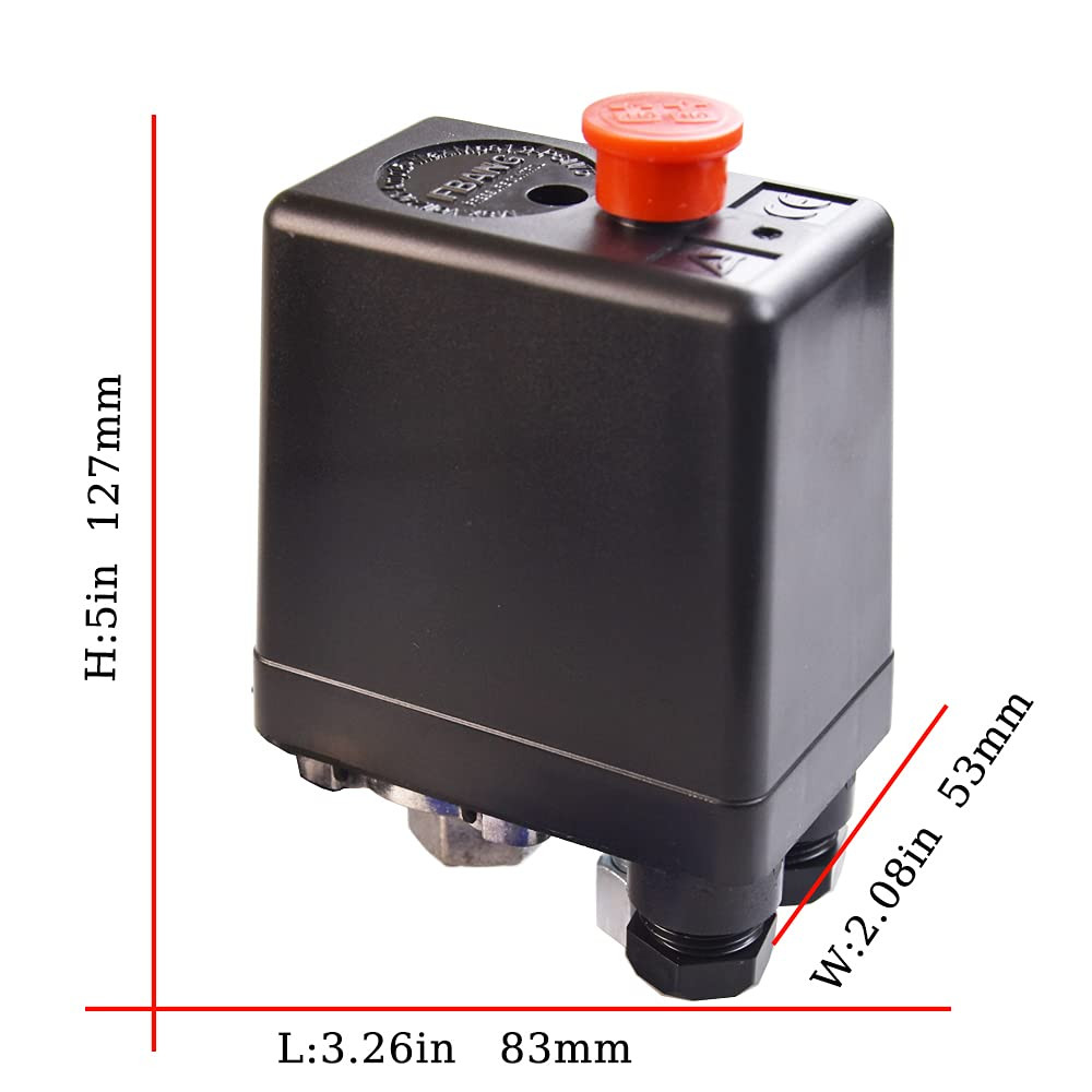 Single-Way Air Compressor Pressure Switch Central Pneumatic Air Compressor Press