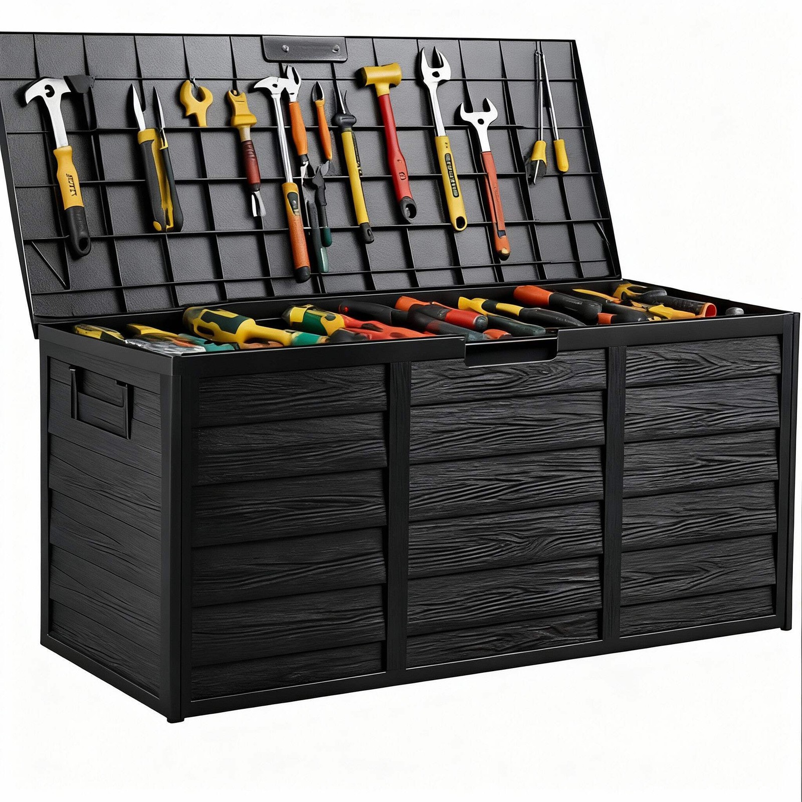 75 Gallon Heavy-Duty Outdoor Deck Box – Waterproof Patio Storage Box with Hinged