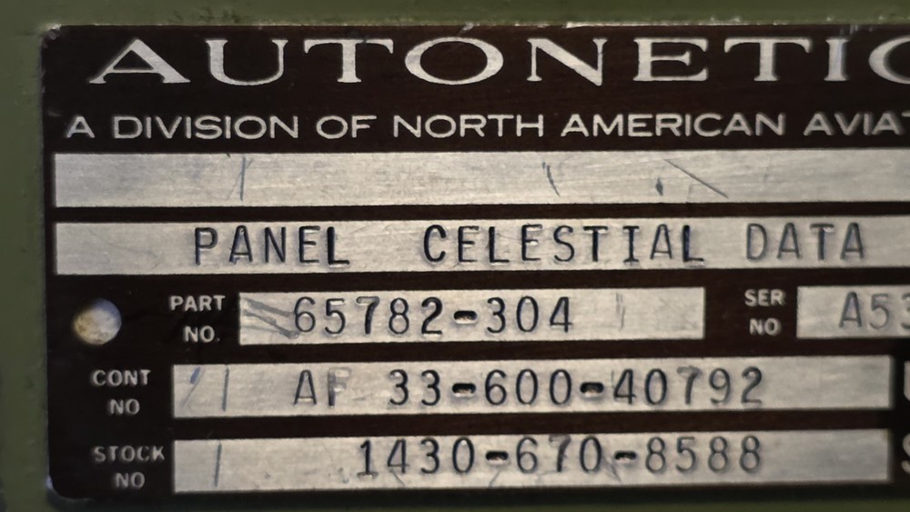 PANEL CELESTIAL DATA AUTONETICS - P/N: 65782-304 -