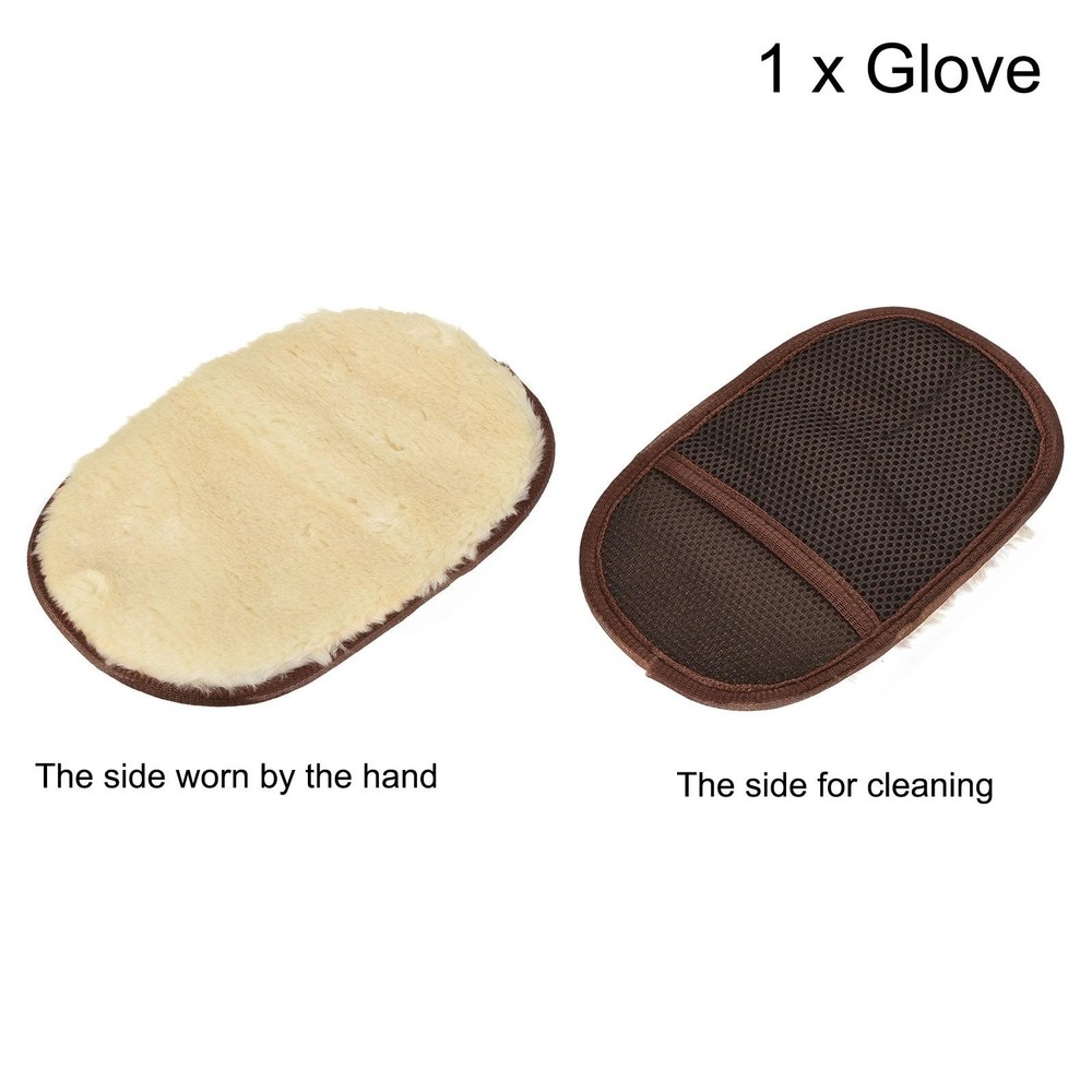 Microfiber Dusting Mitten Sponge Scratch Free House Cleaning Beige Brown
