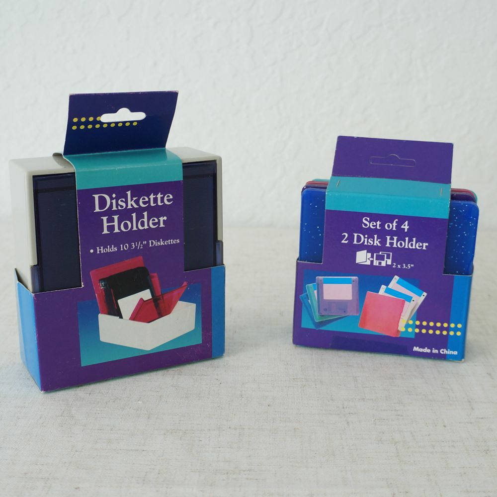Vintage Disk Holder & Diskette Holder Set
