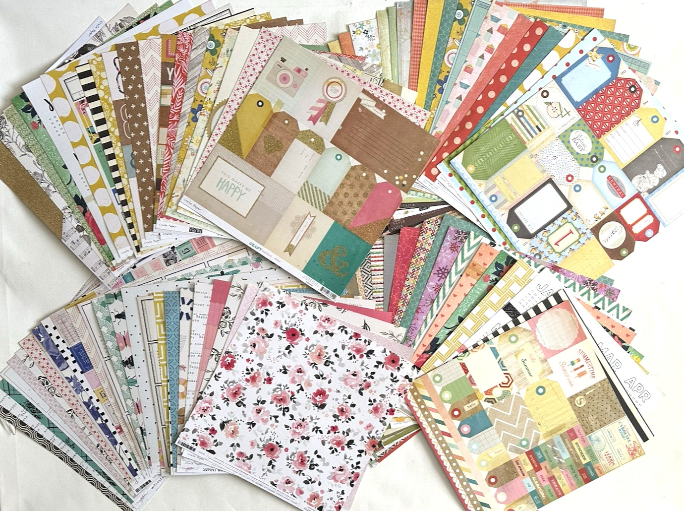 HUGE LOT - 100 sheets [CRATE PAPER] 12 X 12 PAPER  (Save 80%)