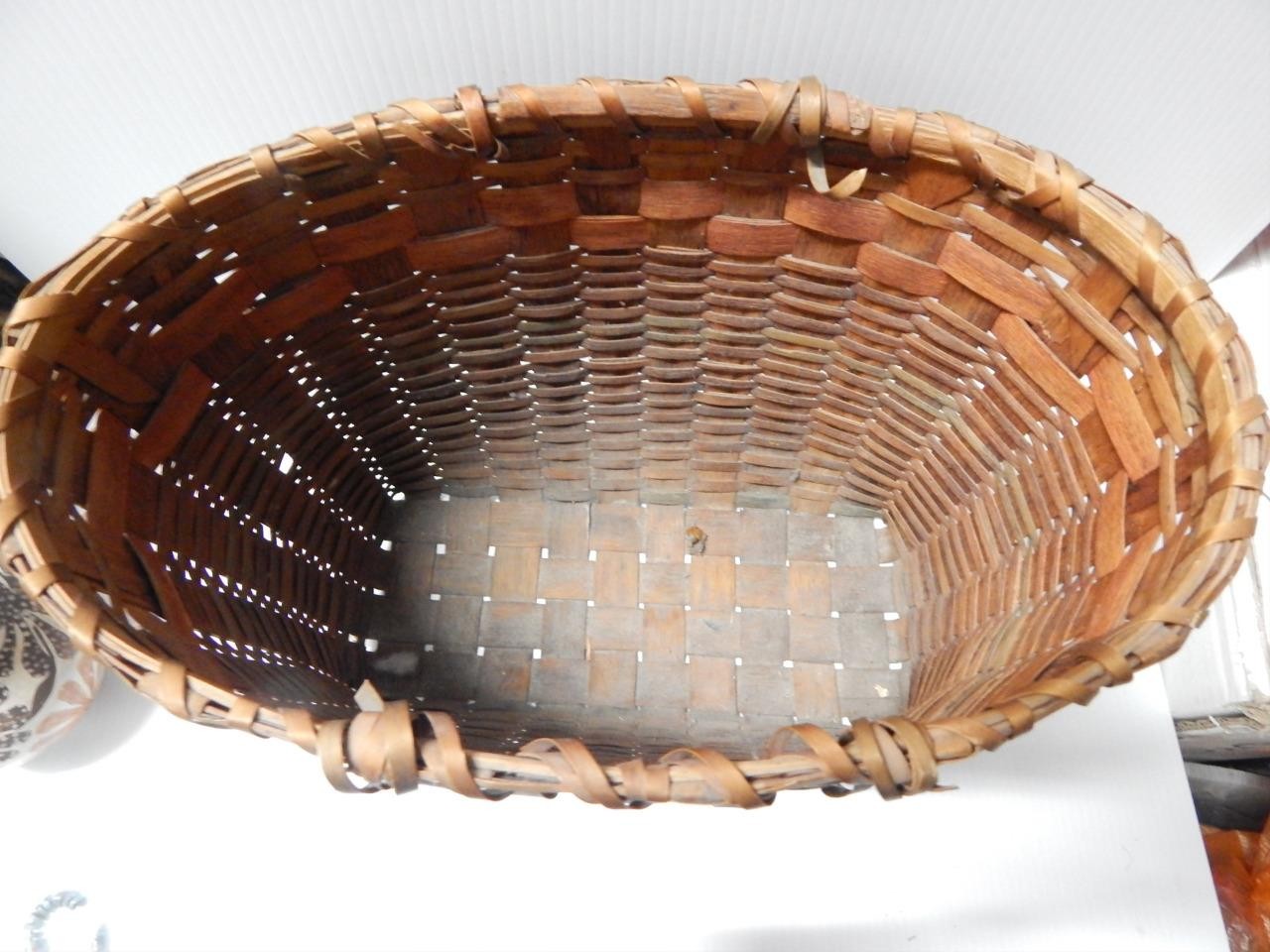 ANTIQUE PRIMITIVE PENOBSCOT PASSAMAQUADY MAINE WOODLANDS AMERICANA INDIAN BASKET