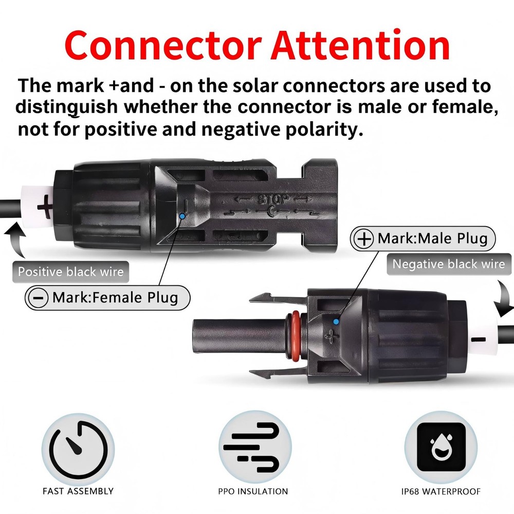 Solar Connector to DC 8mm Adapter Cable with DC8020/7909