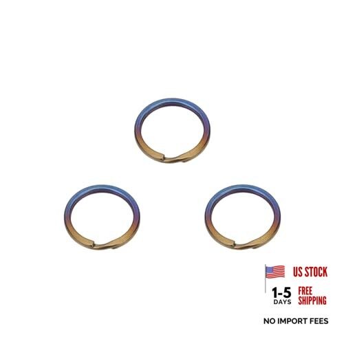3-Pack Titanium O-Ring Keychain Kit, Quick Release Split Rings 20mm*3 Bluing