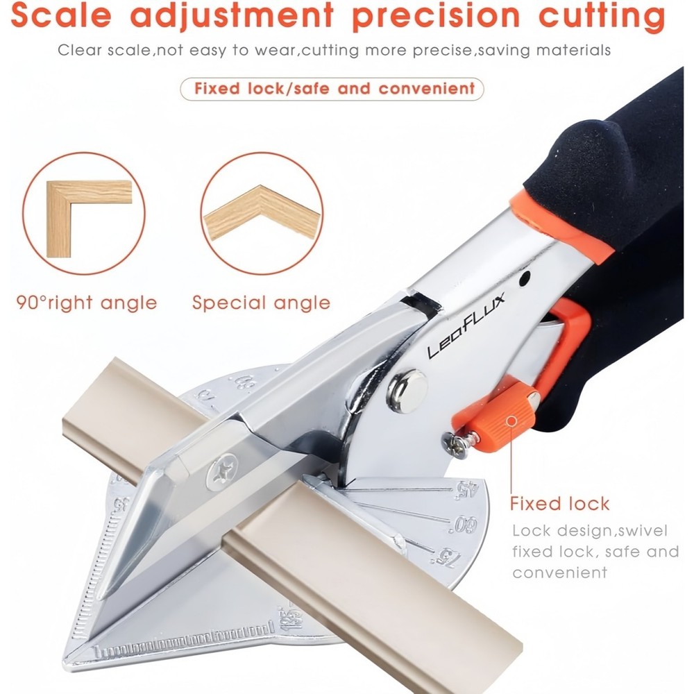 Replaceable Blade Miter Shears,Adjustable at 45 to 135 Degrees,Including 2blades