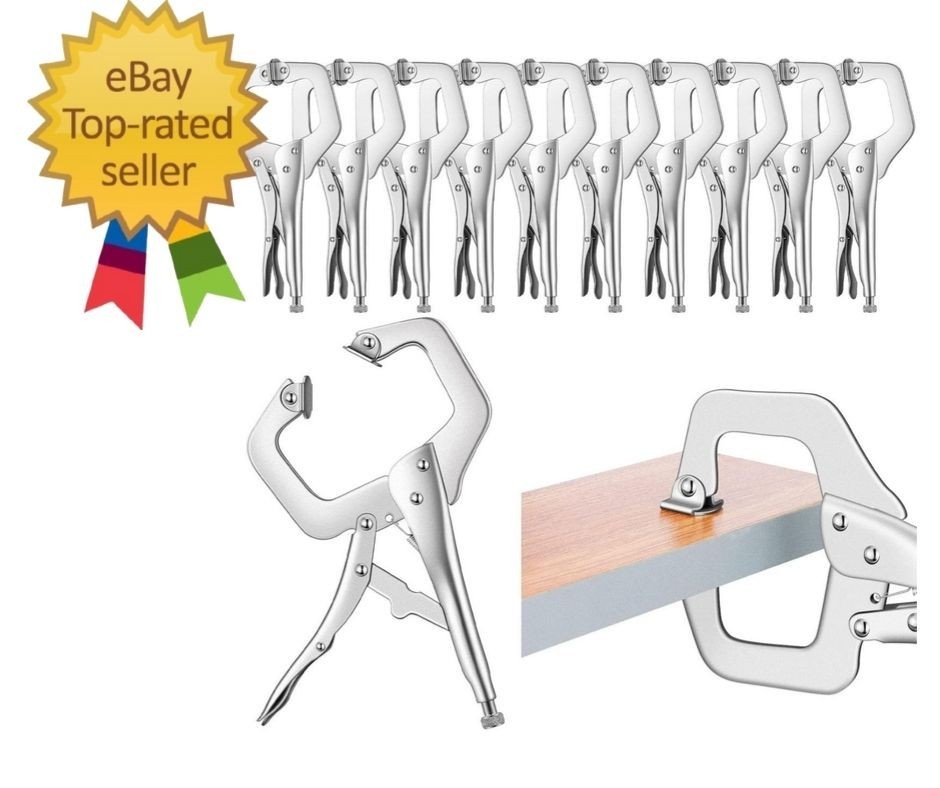 10 Pcs Locking C Clamp, Locking Pliers Adjustable Welding Clamp with Regular Tip