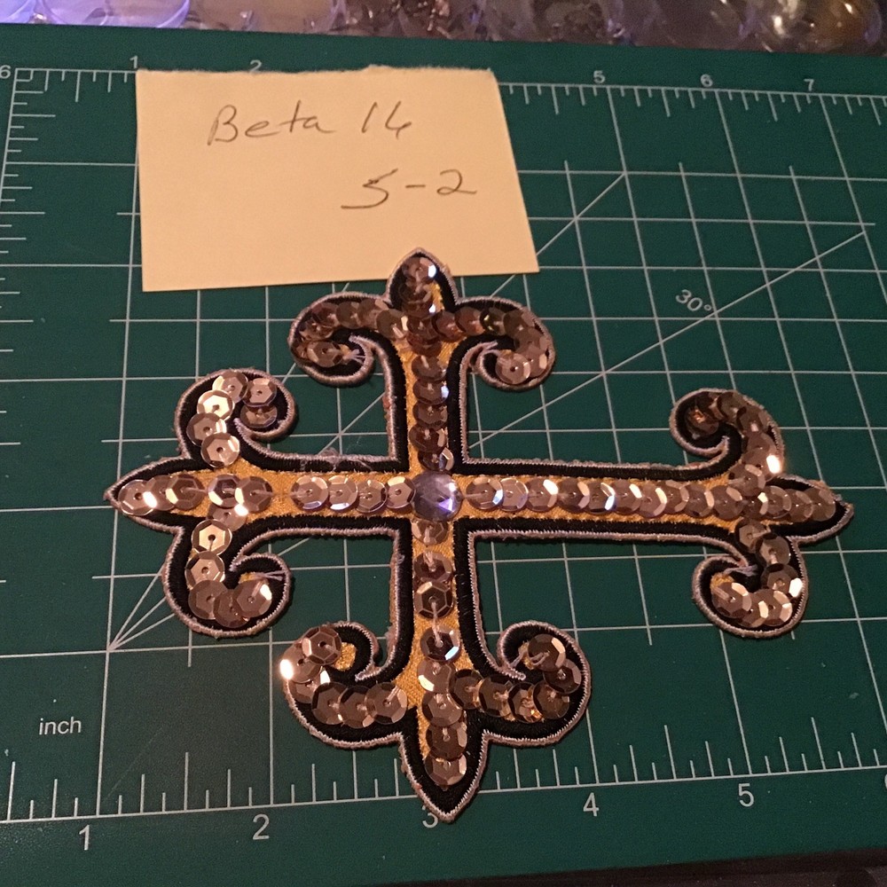 New Appliqué Sequin cross Sew On Patch