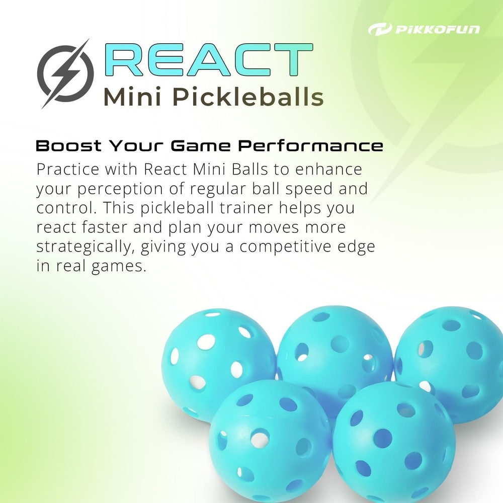 Durable React Mini Pickleballs - 5 Pack for Skill Enhancement & Quiet Play