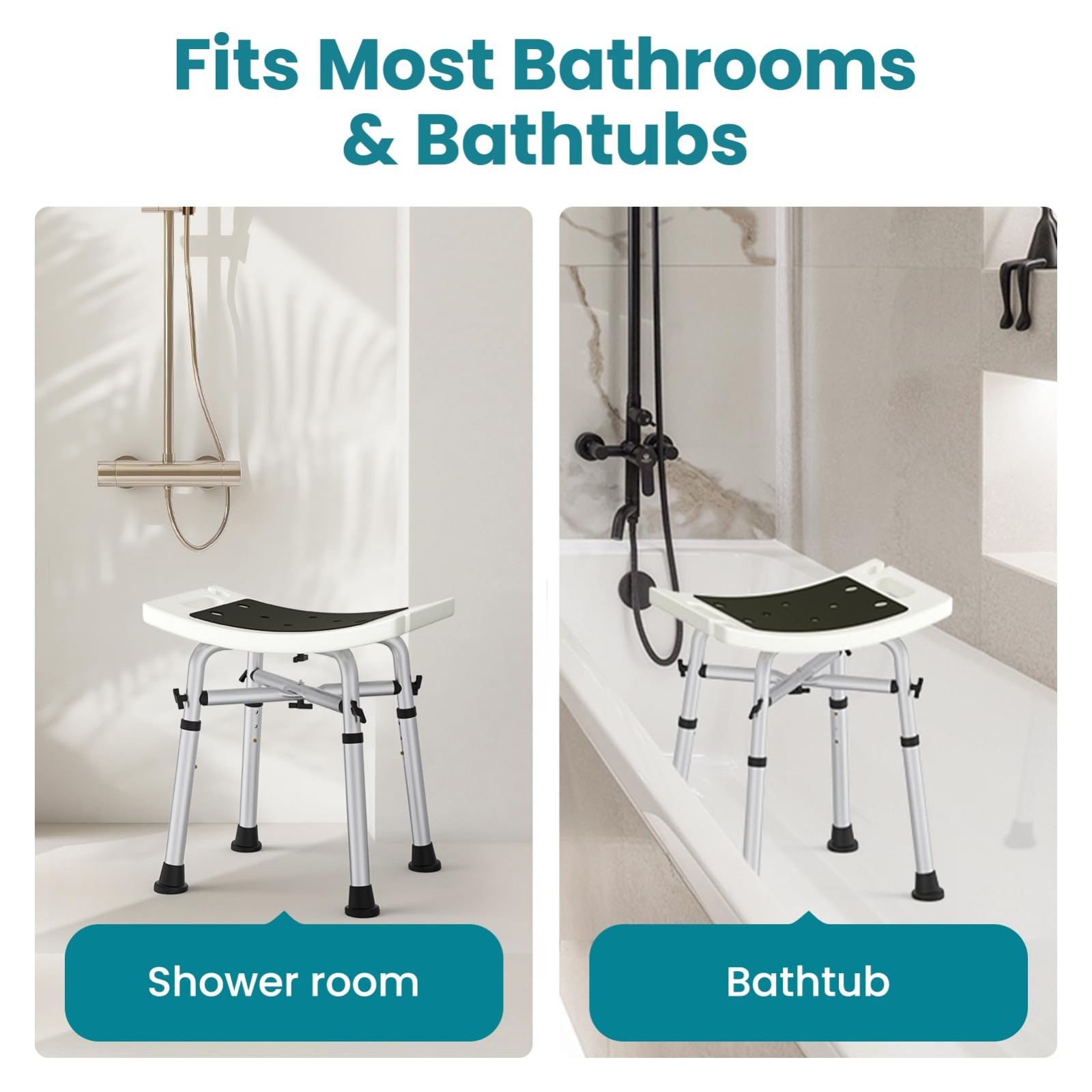 WAYES Adjustable Medical Shower Chair Bath Tub Seat Bench Stool