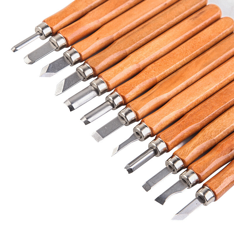 12 Pcs Wood Carving Hand Chisel Tool Set, Professional Woodworking Gouges, Steel