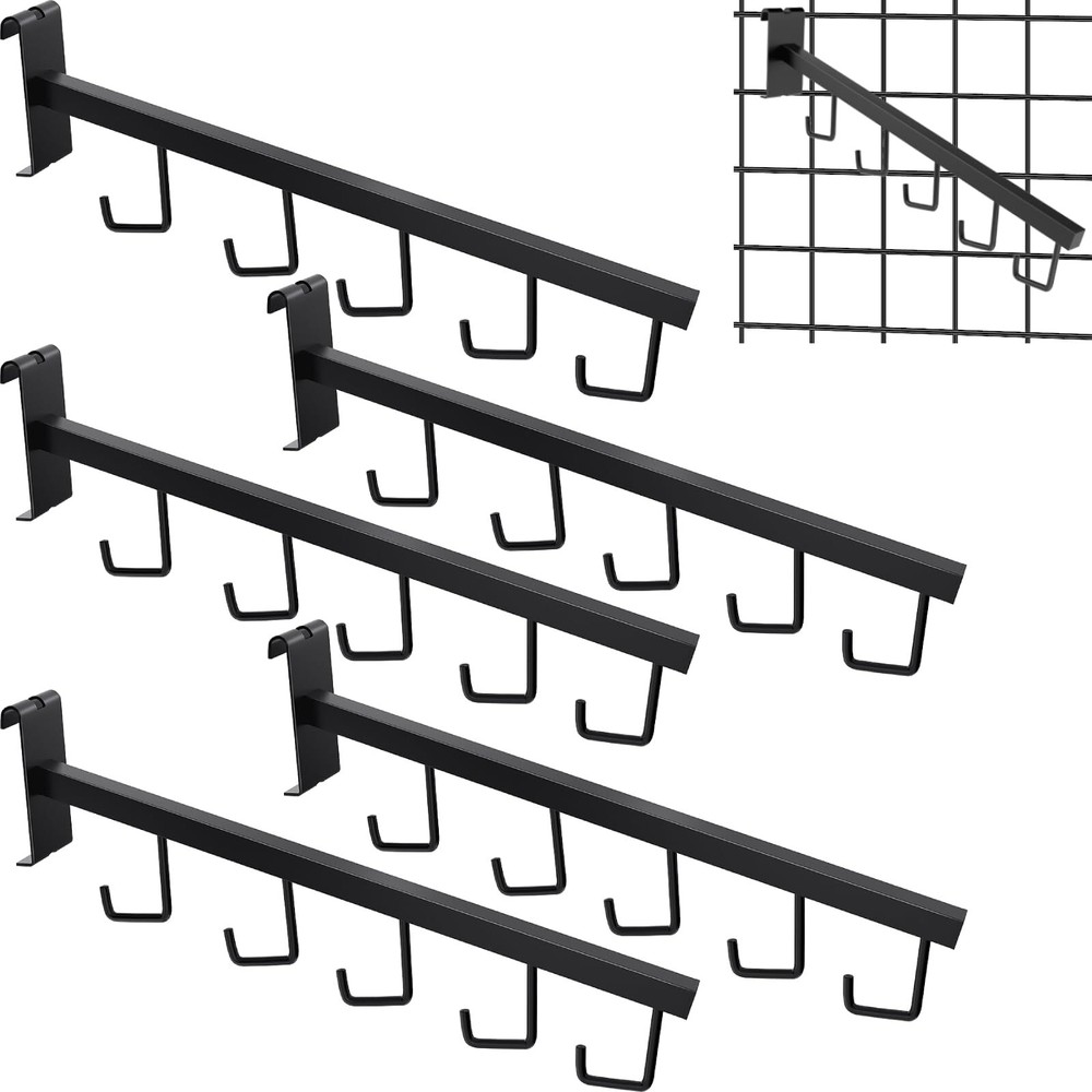 5 Pack Gridwall Waterfall Faceout with 5 Hooks Gridwall Clothes Hanger Gridwa...