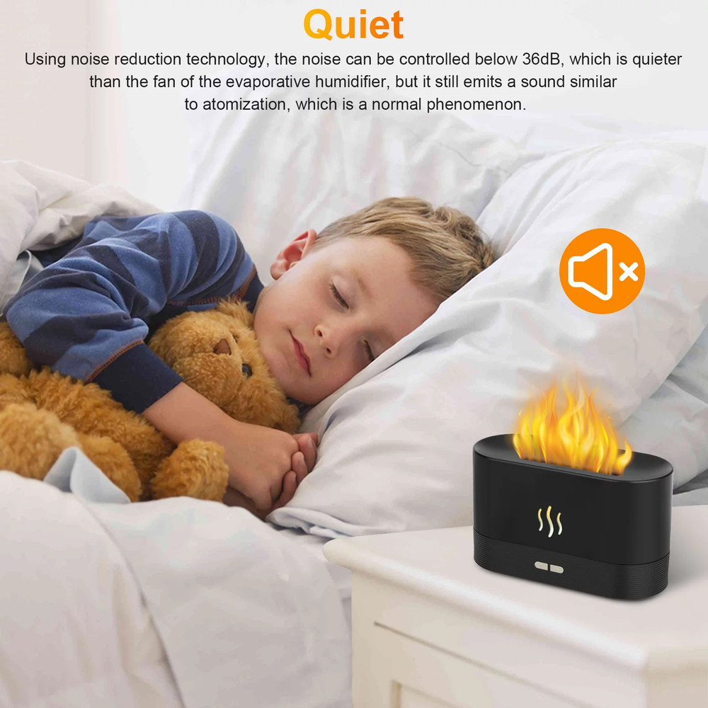 180Ml Air Diffuse Essential Oil Humidifier, Aroma Mist Diffuser with Fire 7 Col