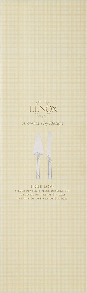 812615 True Love Cake Knife & Server, Metallic