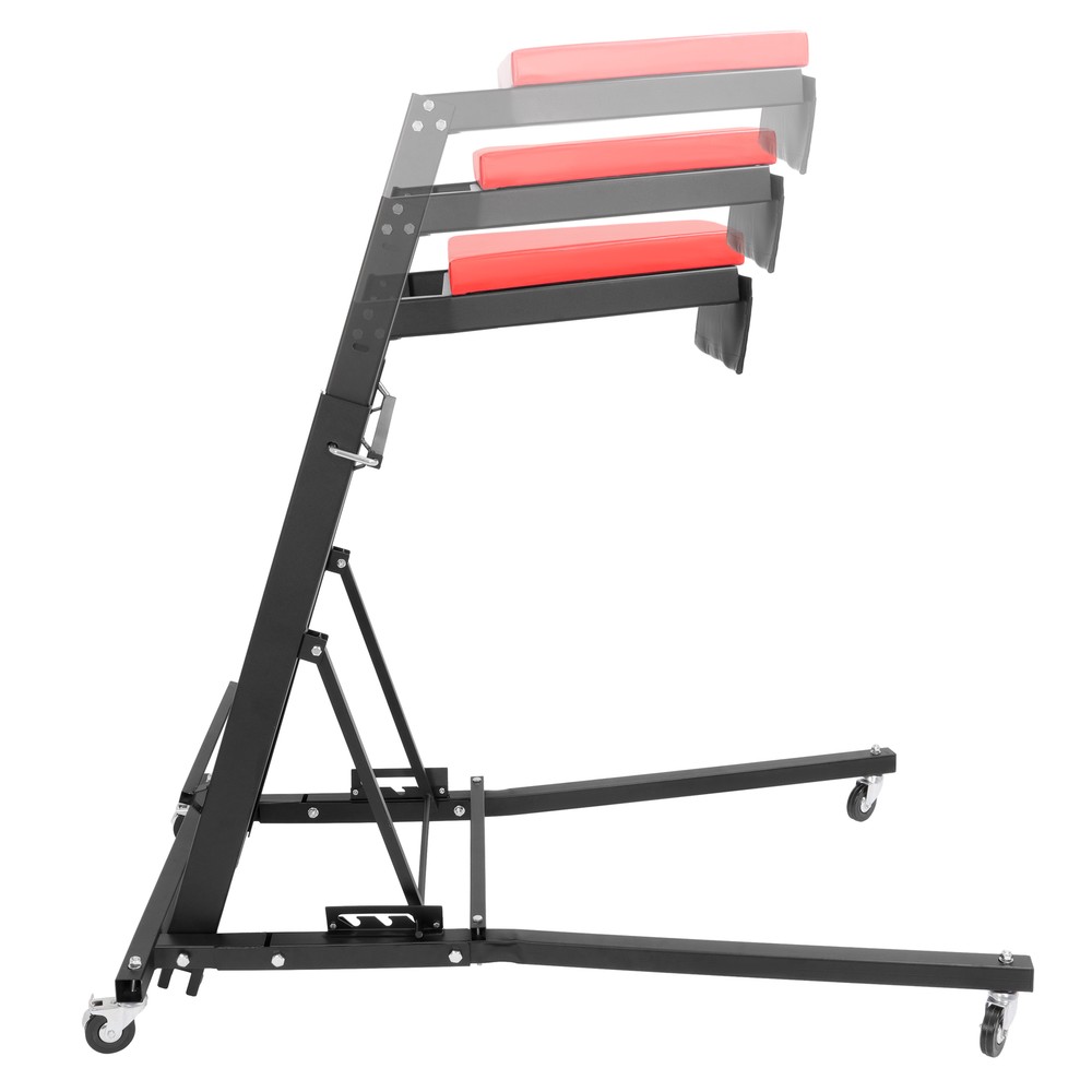 Foldable Topside Creeper Adjustable 48" - 66" Movable Ladder W/ 4 Wheels