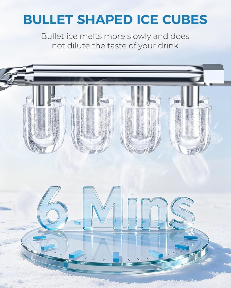 Countertop Ice Maker Portable Ice Machine with Handle,Self-Cleaning Ice Maker...