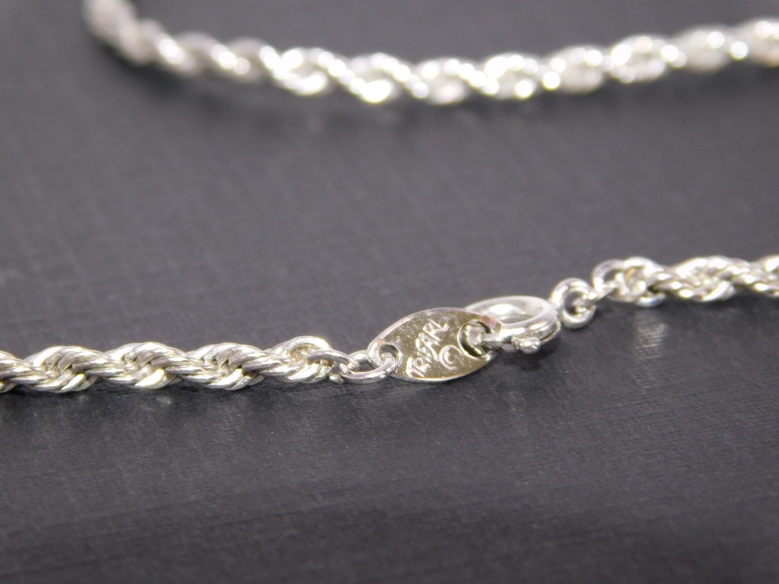 Vintage TRIFARI Silver Tone Rope Chain Choker Necklace & Bracelet Lot