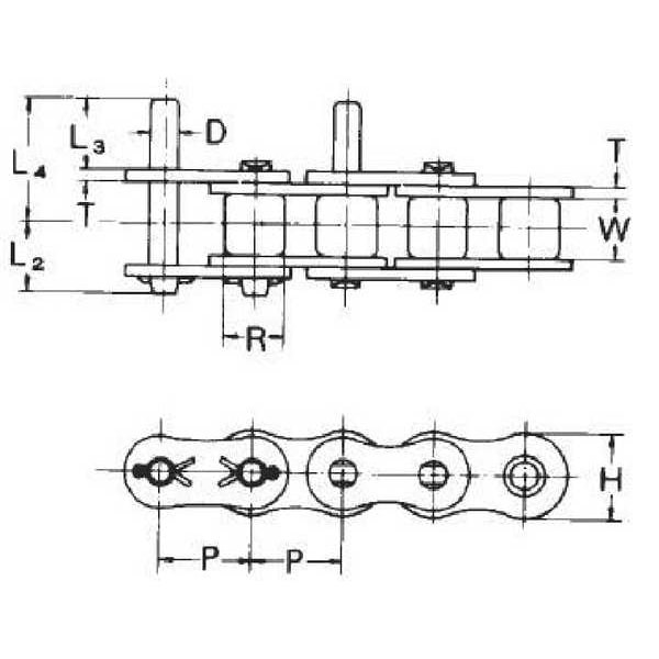 Tsubaki 35D1cl Connecting Link, D-1 Attachment, Pk5