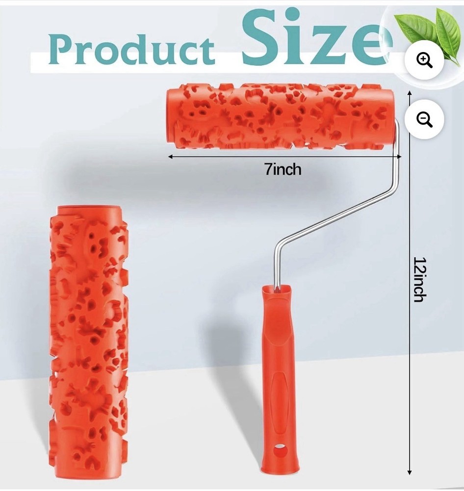 7'' Paint Pattern Roller for Wall Decoration Classic Rubber Texture RollerEG323T