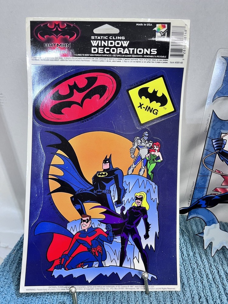 Batman & Robin Animated Window Decoration Decal Static Cling 1997 DC
