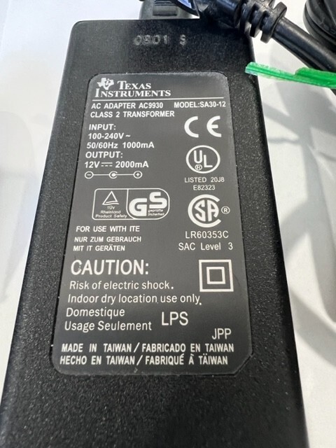 Texas Instruments Calculator AC Adapter  AC9930  Power Supply