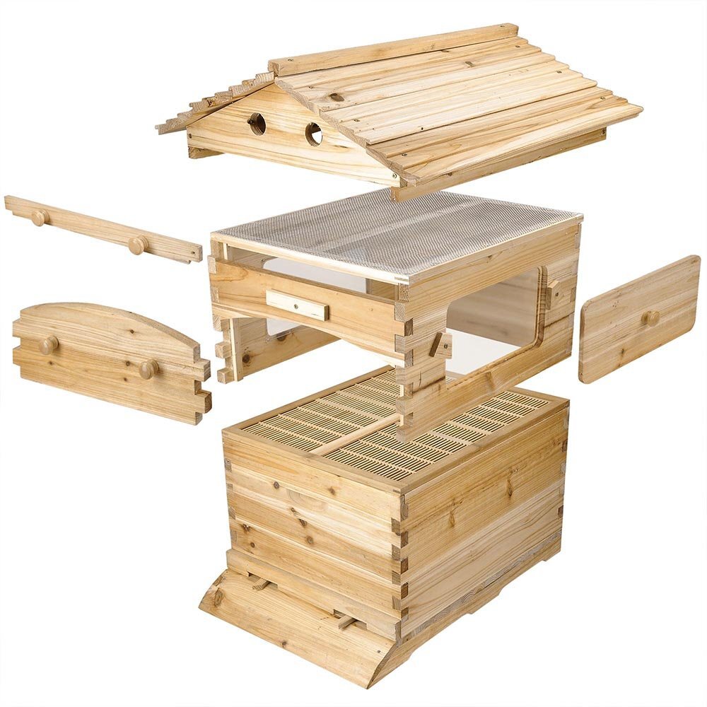 Auto Honey Hive Beehive Frames House 7 Beehive Frames Honeycomb Bee Hive Boxes