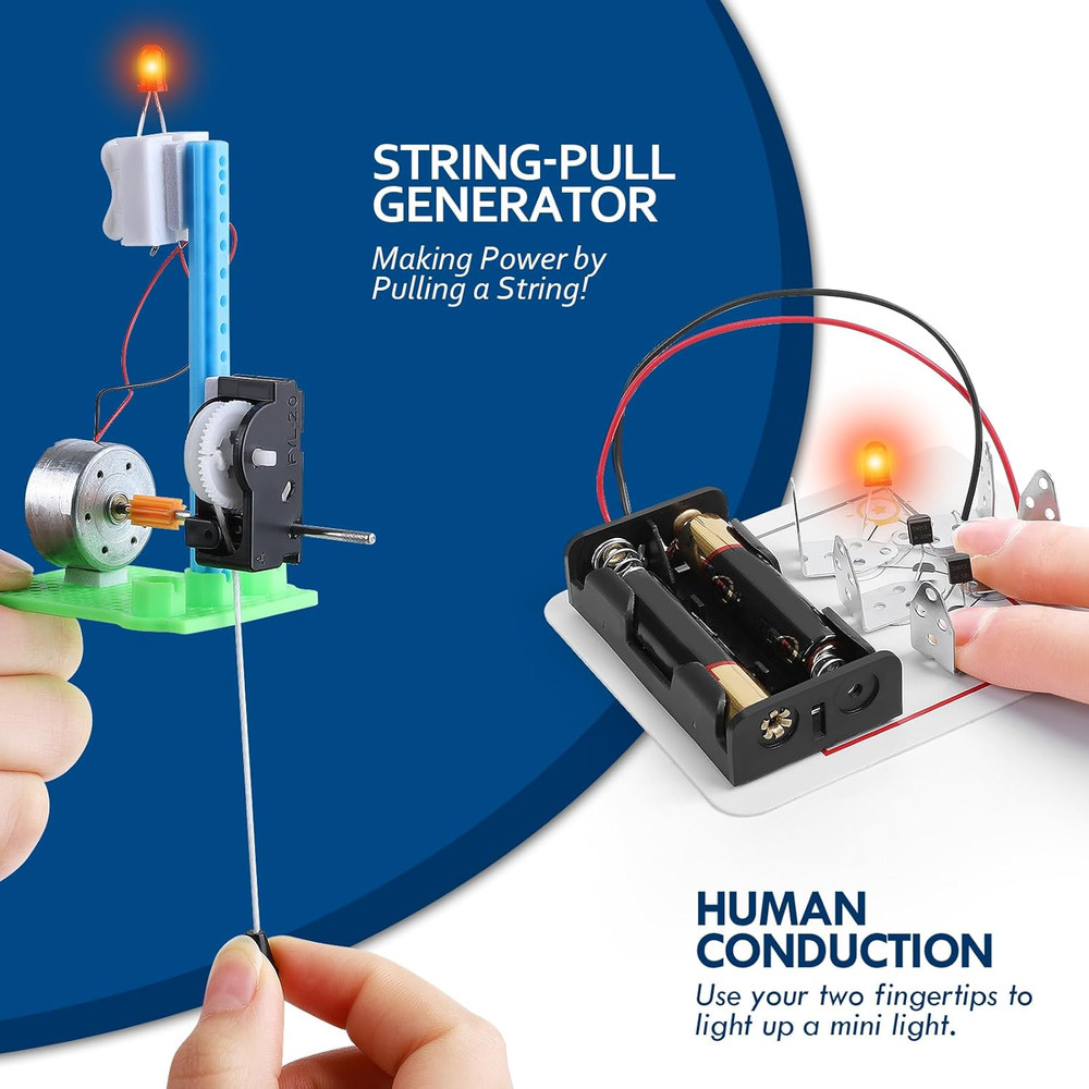 Science Circuit Kit Electricity for Kids, STEM Electrical Light Bulb Experiment,