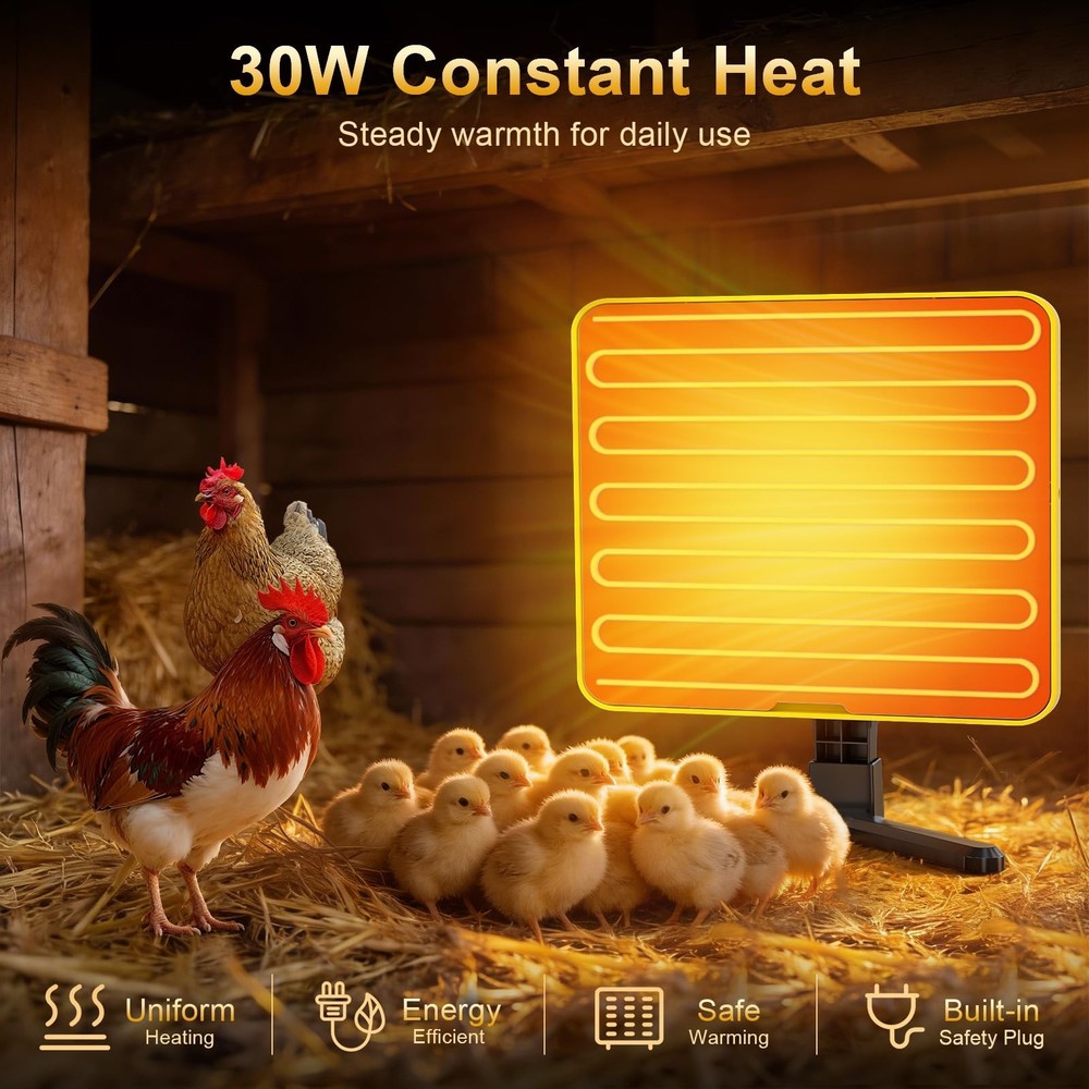 Brooder Plate for Chicks, 50–158℉ Chick Heat with Smart yellow