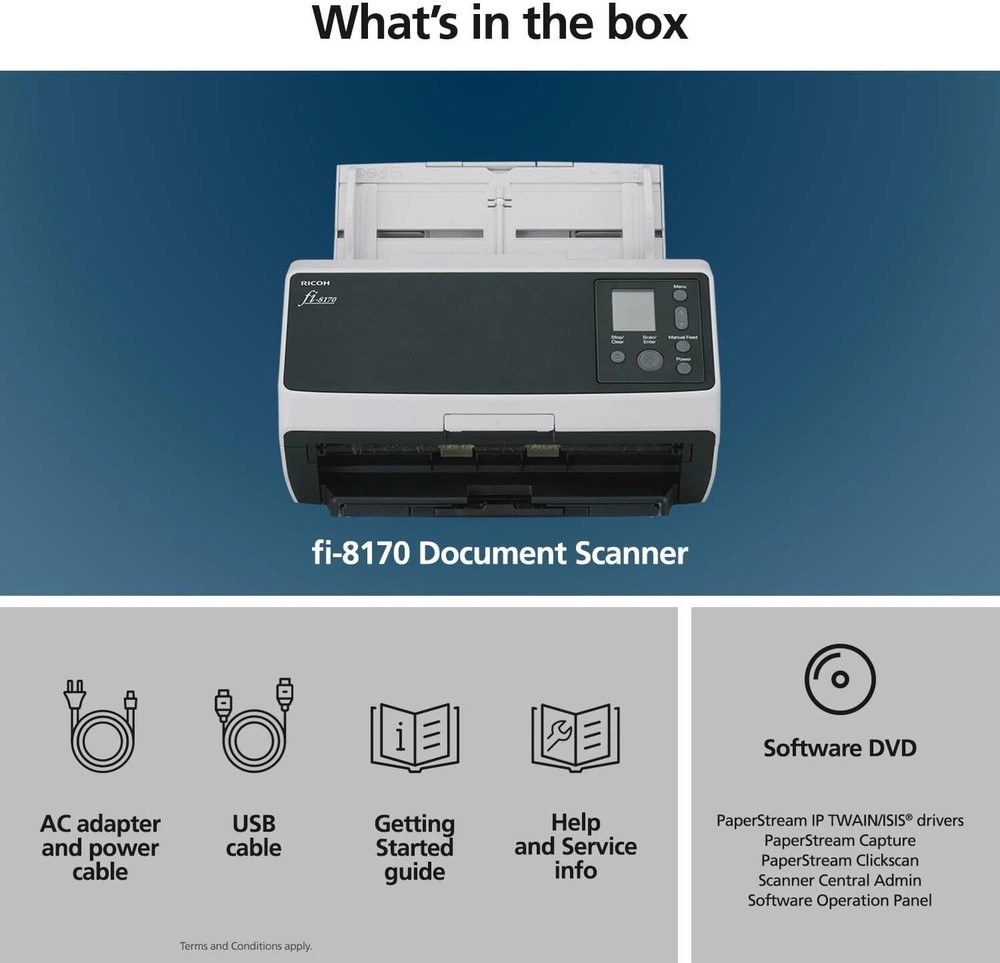Ricoh fi-8170 Color Duplex Document Scanner USB High Speed Tested Working