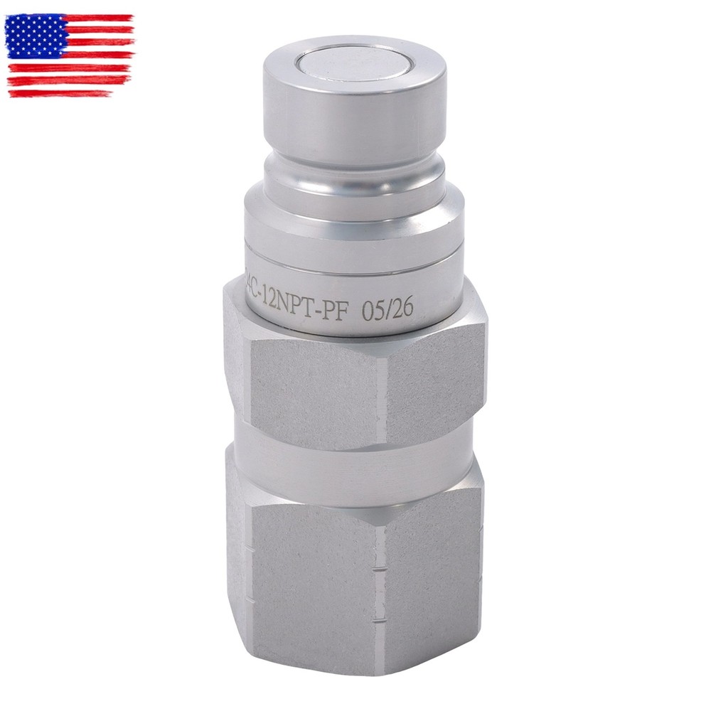 Flat Face Hydraulic Quick Connect Coupler Set, 1/2″ NPT Thread